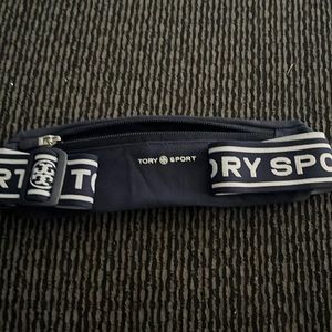 Mesh navy blue and white Tory sport belt bag